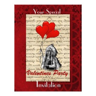 Indian chief Valentines party Personalized Invites