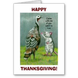 Thanksgiving Note Card funny vegetarian