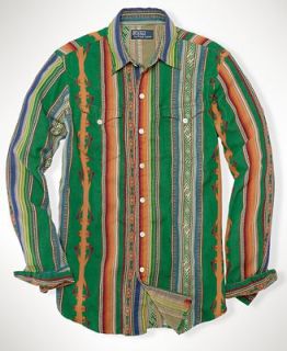 Polo Ralph Lauren Shirt, Long Sleeve Serape Print Western Shirt   Casual Button Down Shirts   Men