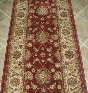 RDR118   Rug Depot Traditional Oriental Remnant Runner   31" x 9'1   Brick Red Background   Hallway Runner ON SALE   FREE Serging Applied on Ends   Rug Runner is Machine Made of 100% Olefin   1.2 Million Points   T 8 Quality Rating  
