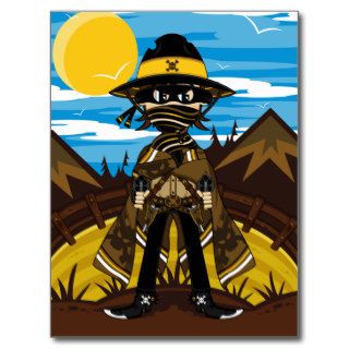Outlaw Skull Cowboy Postcard