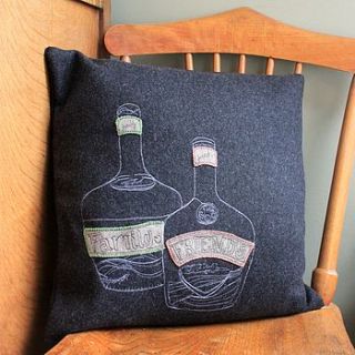 famiy and friends embroidered cushion by bottle bin embroidery