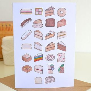 cake alphabet card by becka griffin illustration