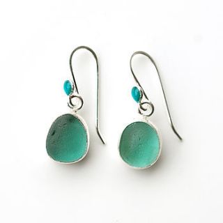 enamel and sea glass earrings by tania covo