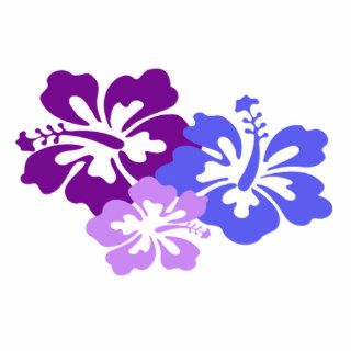 Topical Hibiscus Flower in Blue, Purple and Lilac Acrylic Cut Out
