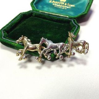 vintage silver horse brooch by iamia