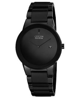 Citizen Mens Eco Drive Axiom Black Ion Plated Stainless Steel Bracelet Watch 40mm AU1065 58E   Watches   Jewelry & Watches