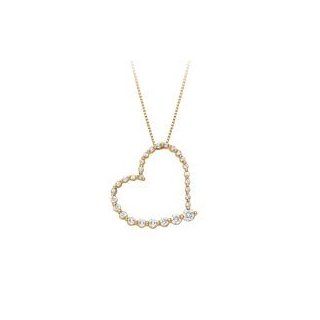 1/4 ct. tw. Journey Diamond Heart Pendant in 10K Yellow Gold Jewelry