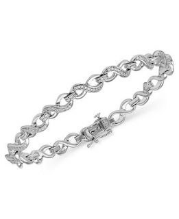 Diamond Bracelet, Sterling Silver Diamond Infinity Bracelet (1/4 ct. t.w.)   Bracelets   Jewelry & Watches