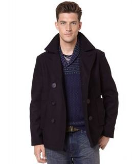 Nautica Jacket, Wool Blend Pea Coat Jacket   Coats & Jackets   Men