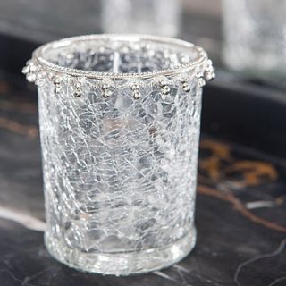 crackle glass tealight holder by le trousseau