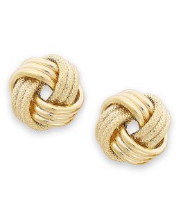 14k Gold Earrings, Triple Love Knot Stud Earrings   Earrings   Jewelry & Watches