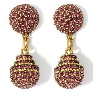 Heidi Daus "Museum Madness" Pavé Set Crystal Ball Drop Earrings