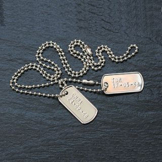 personalised silver mini dog tag necklace by armydogtags