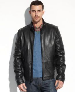 Perry Ellis Portfolio Jacket, Open Bottom Lambskin Leather Jacket   Coats & Jackets   Men