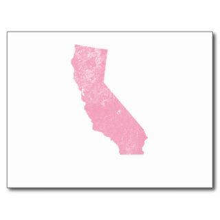 California Pink Vintage Grunge Post Card