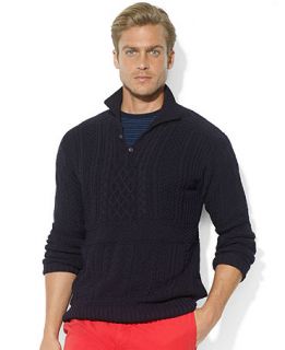 Polo Ralph Lauren Aran Knit Italian Cotton Sweater   Sweaters   Men