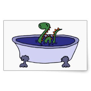 Funny Loch Ness Monster in Bathtub Stickers