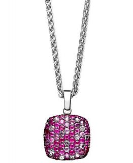 Balissima by EFFY Pink Sapphire (1 5/8 ct. t.w.) and Ruby (1 5/8 ct. t.w.) Square Pendant in Sterling Silver   Necklaces   Jewelry & Watches