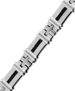 Mens Stainless Steel Bracelet, Leather Link Bracelet   Bracelets   Jewelry & Watches