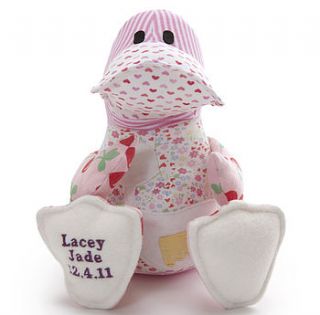 personalised baby clothes keepsake duck by lovekeepcreate