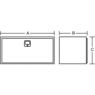 # 41881. Construction-Grade Aluminum Underbody Truck Box — Diamond Plate, 60in.L x 18 3/4in.W x 18in.H