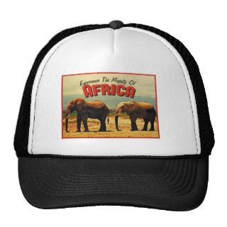 Africa Elephants Vintage Travel Trucker Hat