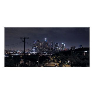 Los Angeles Skyline at Night 2 Poster