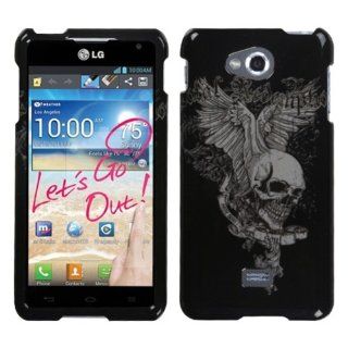 MYBAT LGMS870HPCIM108NP Slim and Stylish Snap On Protective Case for LG Spirit MS870   Retail Packaging   Skull Wing Cell Phones & Accessories
