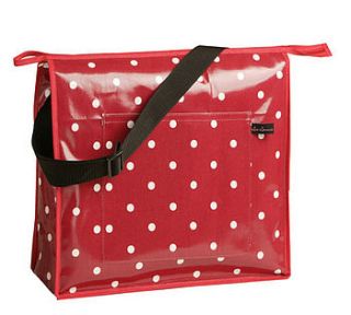 baby changing bag  red retro spot by love lammie