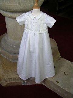 christening gown and romper 'fulham white' by little doves