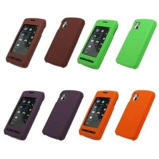 4 Pack of Premium Soft Silicone Gel Skin Cover Cases (Brown, Dark Purple, Orange, Neon Green) for LG Vu CU920 Cell Phones & Accessories