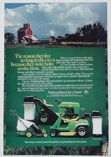 1982 John Deere 108 Lawn Tractor Riding Walk Mowers Print Ad (2425)  