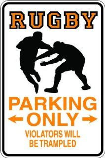 10"x14" 1mil thin plastic rugby novelty parking sign for indoors or outdoors  Yard Signs  Patio, Lawn & Garden