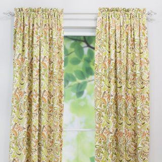 Chooty Rod Pocket Curtain Panel, 54 by 108 Inch, Findlay Apricot   Window Treatment Panels