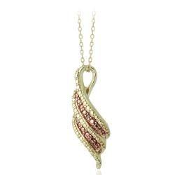 DB Designs 18k Yellow Gold over Sterling Silver Red Diamond Twist Necklace DB Designs Diamond Necklaces