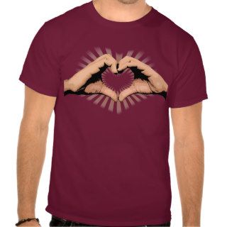 Hands in the Shape of a Heart, Love Design T Shirts