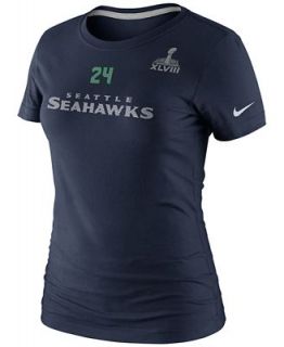 Nike Womens Short Sleeve Seattle Seahawks Marshawn Lynch Super Bowl XLVIII Player T Shirt   Sports Fan Shop By Lids   Men