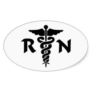 RN Nurses Medical Symbol Oval Sticker