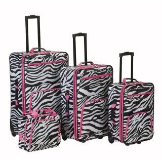 Rockland F105 PINK ZEBRA 4Pc Pink Zebra Luggage Set Sports & Outdoors