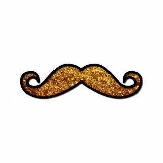 Handlebar Moustache, Glitter   Black Gold Acrylic Cut Out