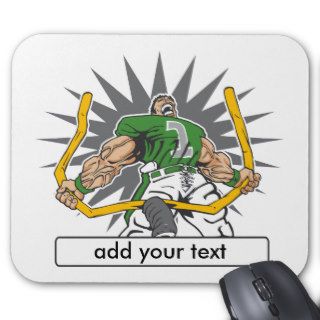 Custom Football Player Green Mouse Pads