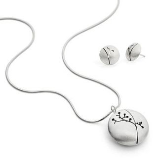 isis silver pendant and earring set by kate smith jewellery