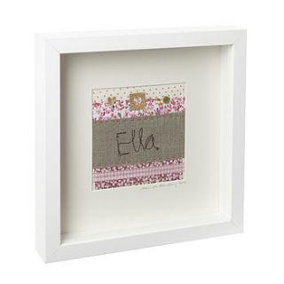 girls personalised embroidered picture by housley & co