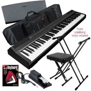 Yamaha P 105 Digital Piano STAGE BUNDLE w/ Keyboard Bag, Stand & Bench Musical Instruments