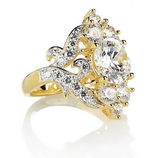 Victoria Wieck 4.71ct Absolute™ Round and Pavé Scrolled Shield Ring