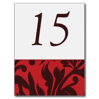 Numbered Table Cards For Wedding Reception Postcard