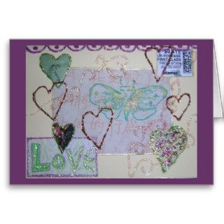 Love Heart Glitter Valentine's Collage Greeting Cards