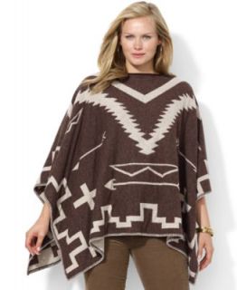 Alfani Plus Size Long Sleeve Poncho Turtleneck Sweater   Sweaters   Plus Sizes