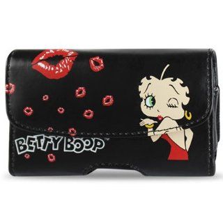 Reiko DHP102A TREO650B296B Durably Crafted Premium Horizontal Betty Boop Pouch for Palm Treo 650   1 Pack   Retail Packaging   Black Cell Phones & Accessories